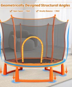 6FT Trampoline with Safety Enclosure Net and Ocean Balls