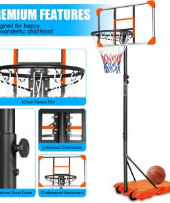 Portable Basketball Goal System With Stable Base And Wheels
