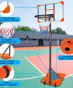 Portable Basketball Goal System With Stable Base And Wheels