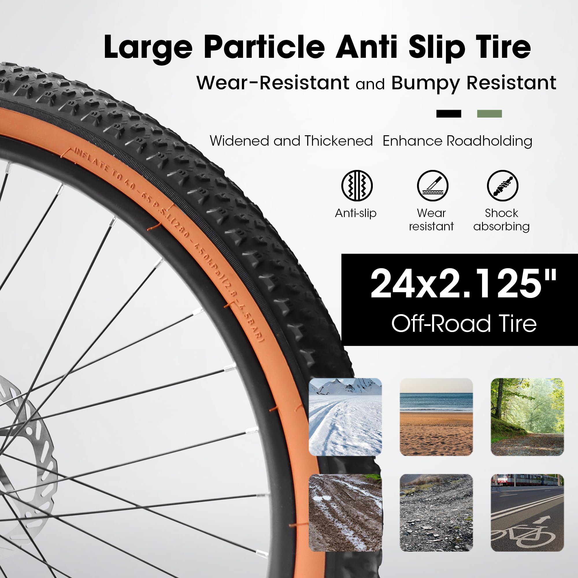 ECARPAT A24301 Mountain Bike 24 Inch Wheels