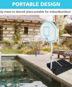 Height Adjustable Portable Poolside Basketball Hoop System