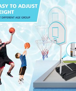 Height Adjustable Portable Poolside Basketball Hoop System