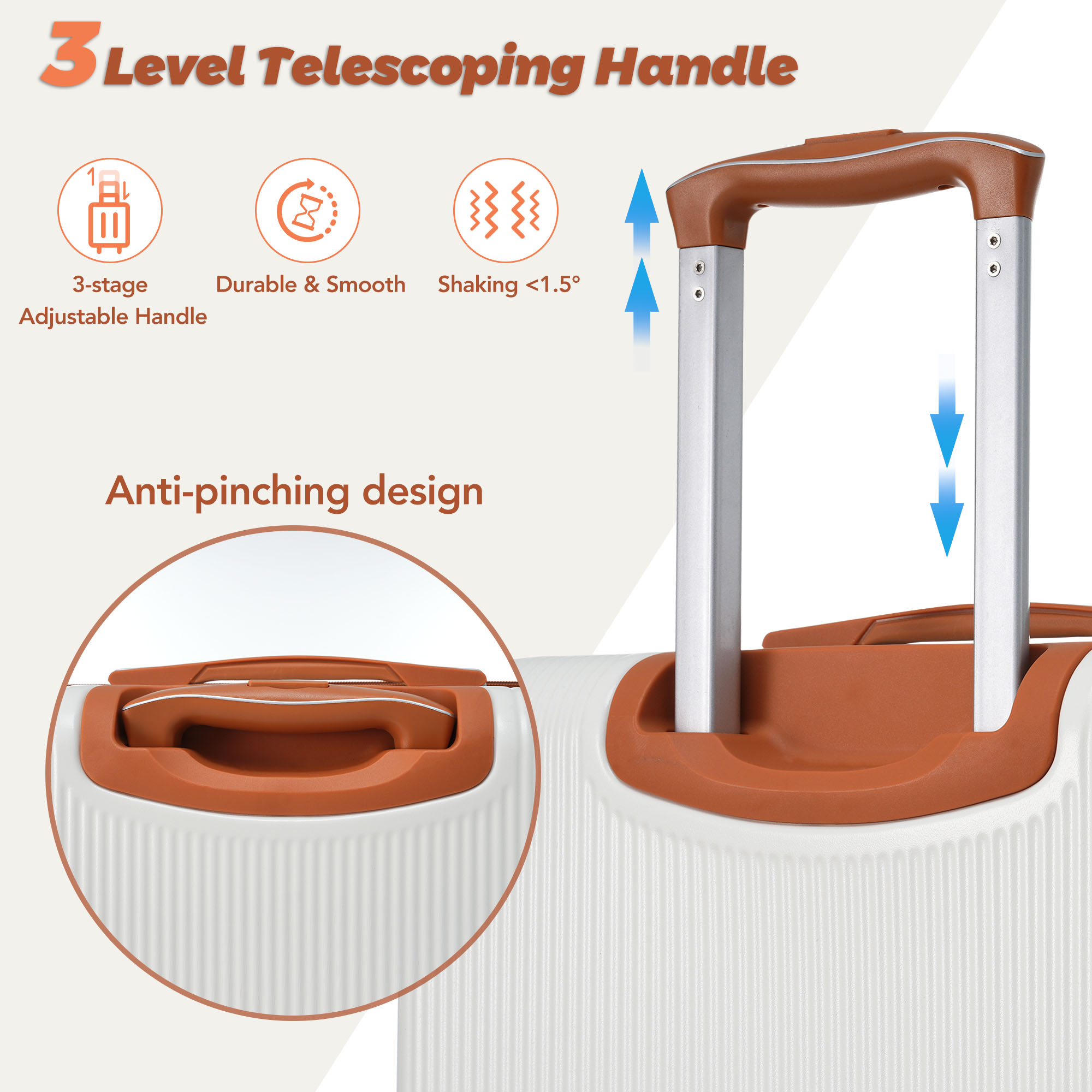 3 Piece Carry-on Suitcase With TSA Lock