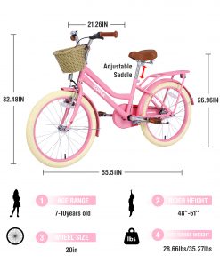 Zukka 20 inch Girls Bike With Basket