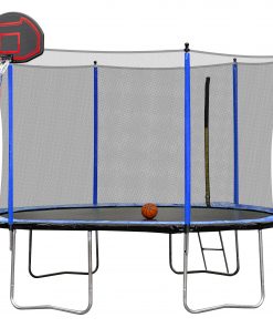 15FT Trampoline with Basketball Hoop Inflator and Ladder