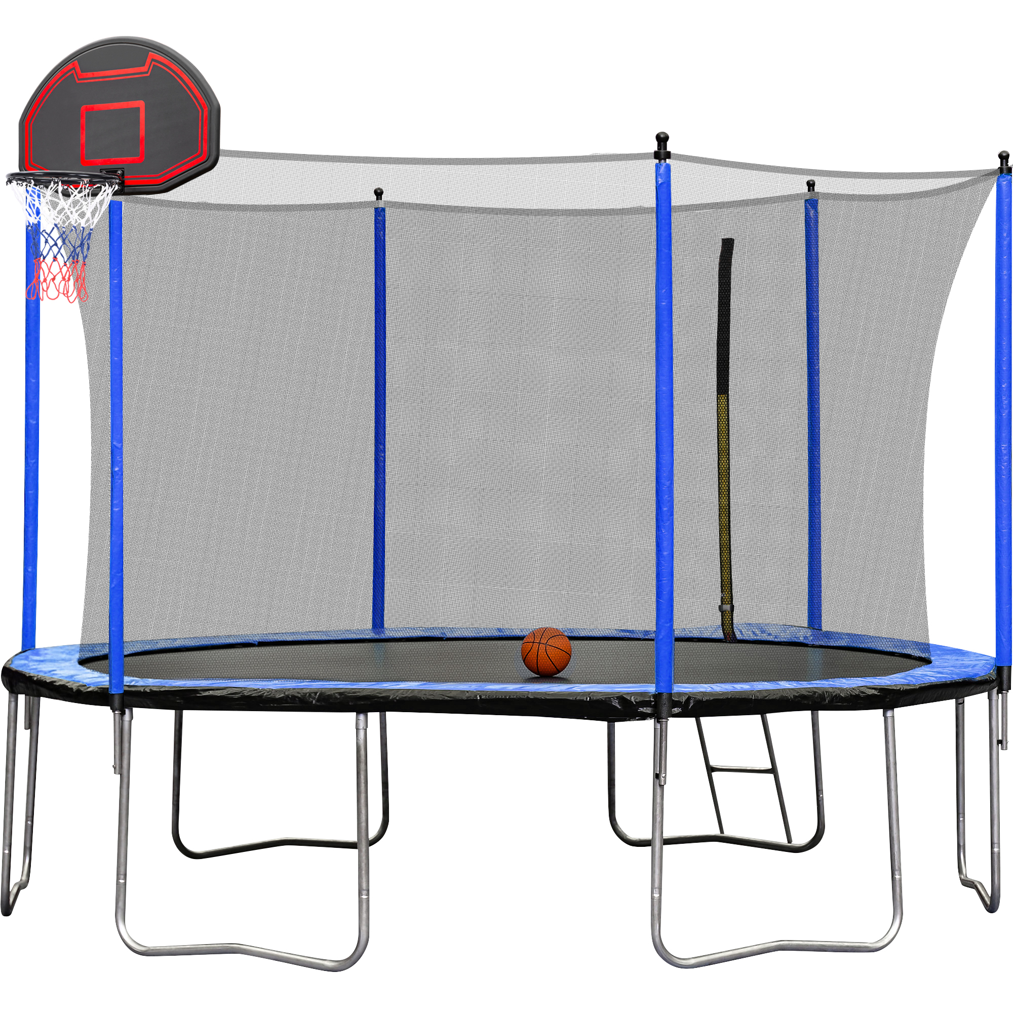 15FT Trampoline with Basketball Hoop Inflator and Ladder