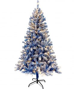 6FT Pre-lit Hinged Artificial Fir Christmas Tree