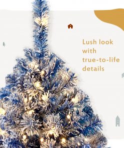 6FT Pre-lit Hinged Artificial Fir Christmas Tree