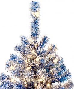 6FT Pre-lit Hinged Artificial Fir Christmas Tree