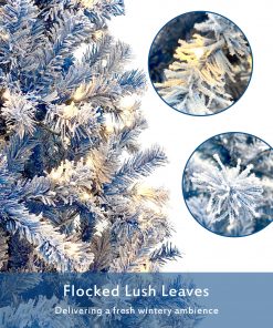 6FT Pre-lit Hinged Artificial Fir Christmas Tree