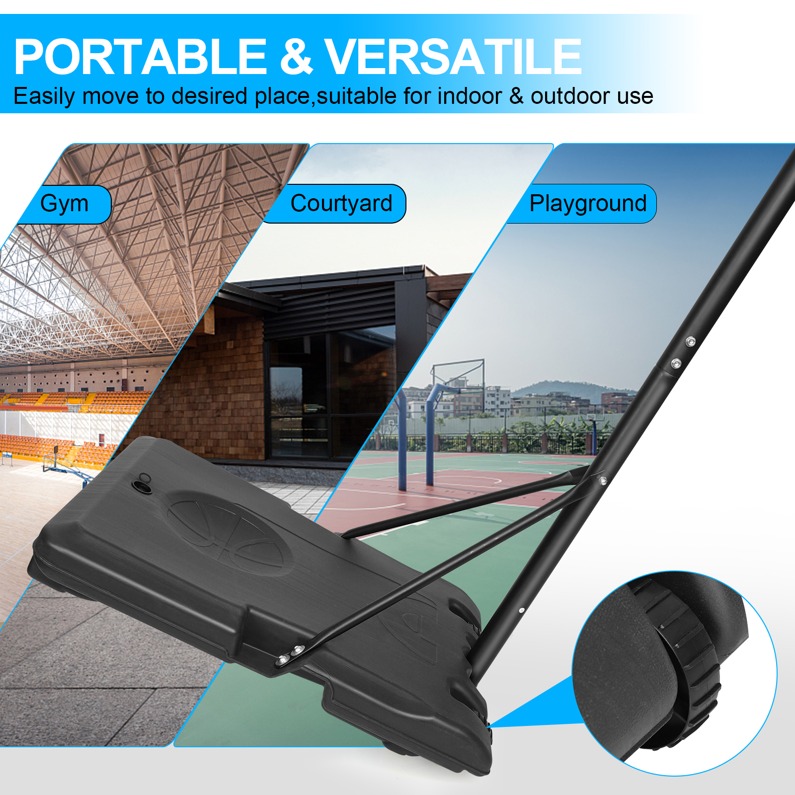 Indoor Outdoor Basketball Stand With Wheels