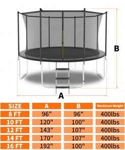 8FT Trampoline with Safety Enclosure Net