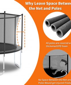 8FT Trampoline with Safety Enclosure Net
