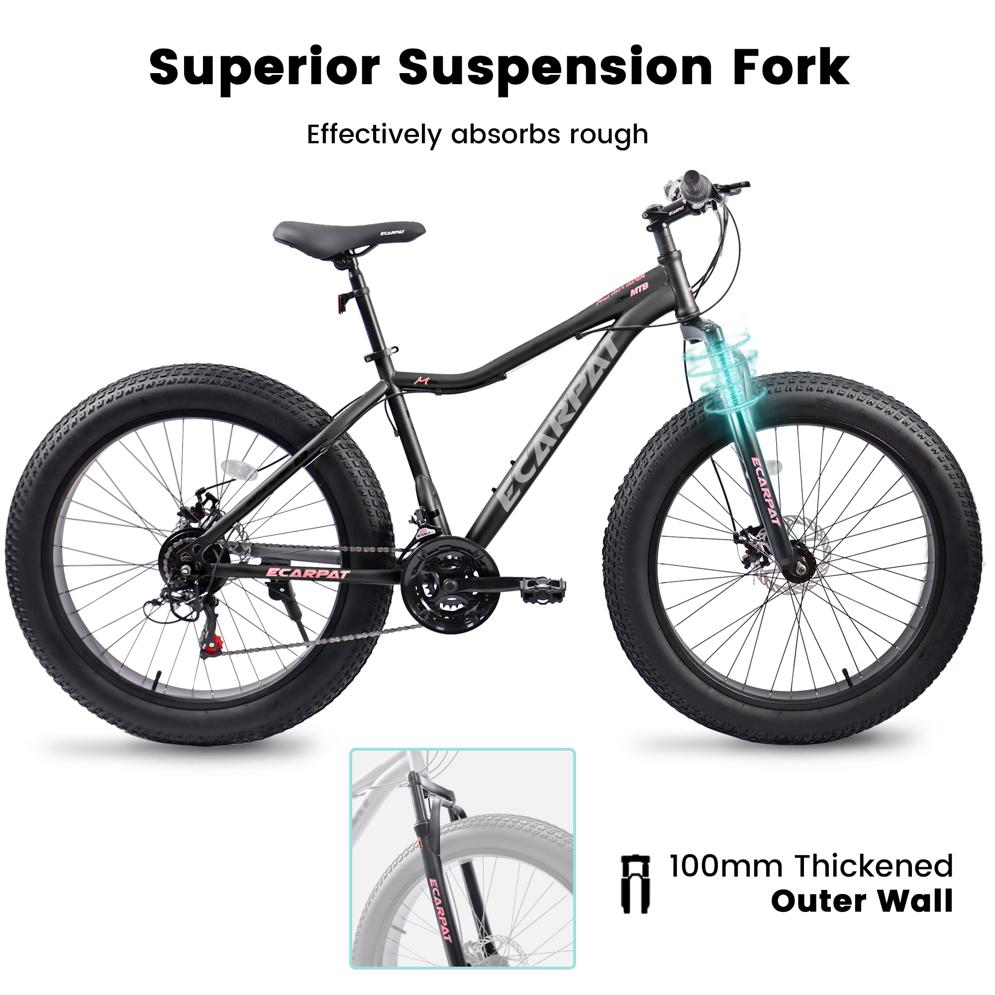 Ecarpat 26 Inch Fat Tires Mountain Bike