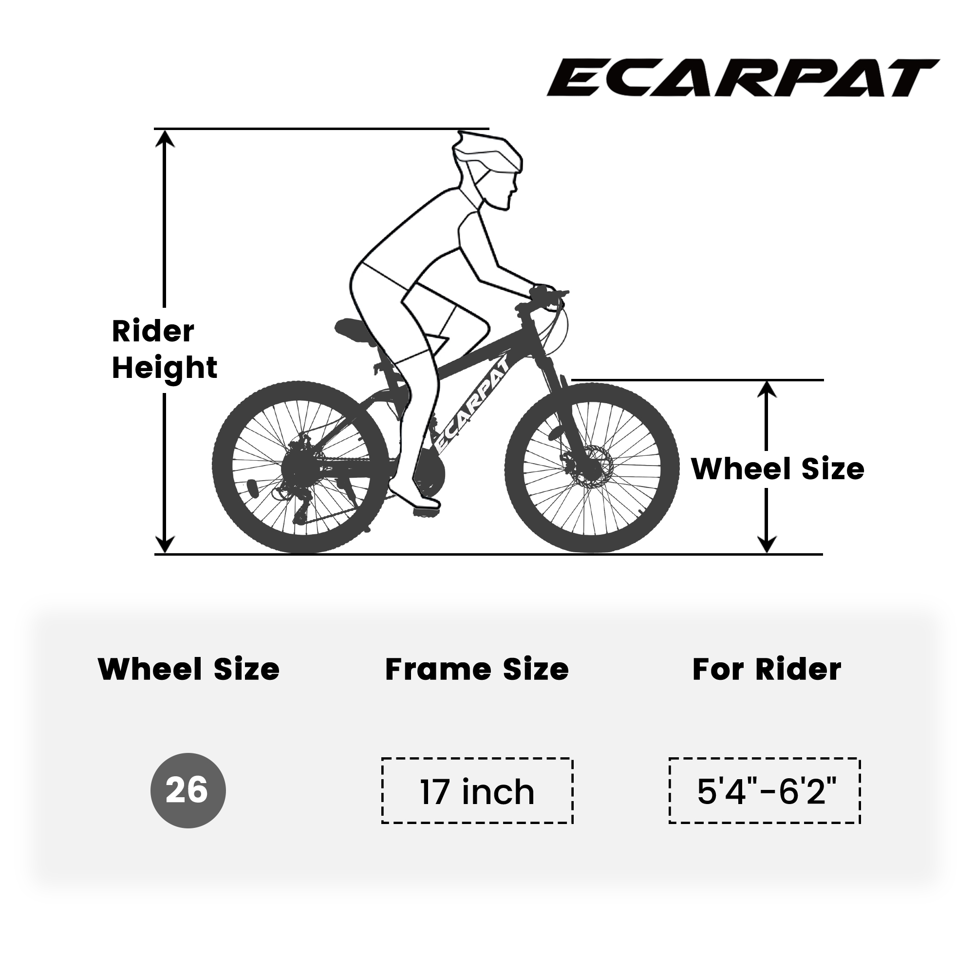 Ecarpat 26 Inch Fat Tires Mountain Bike