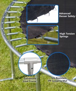 8FT Trampoline With Soft Basketball Board, Ball And Inflatorblue