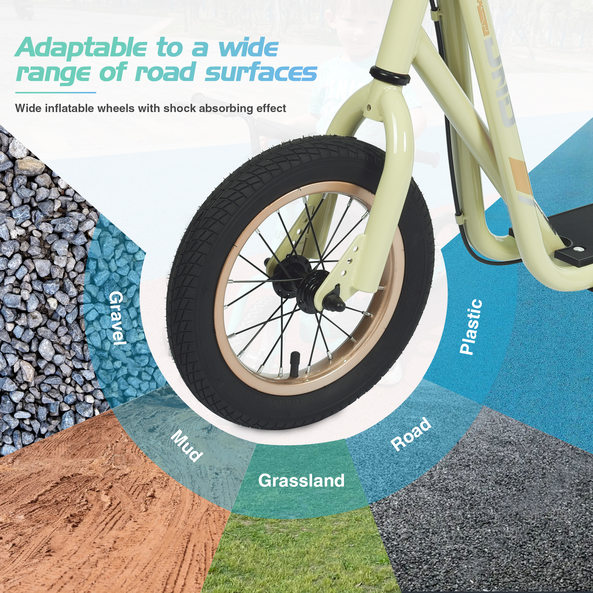 High-carbon steel Kick Scooter for Kids 6+