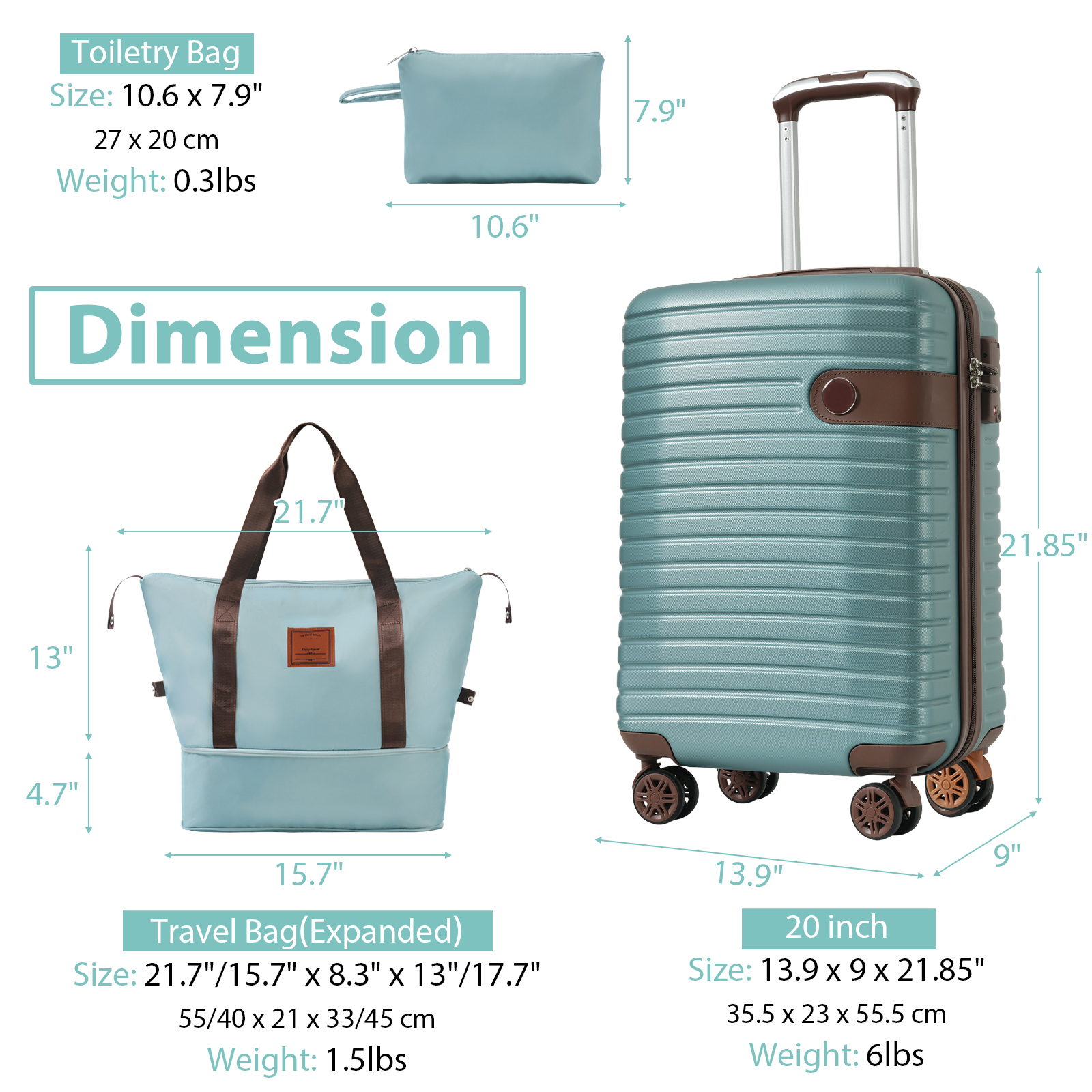 3 Piece Carry on Luggage