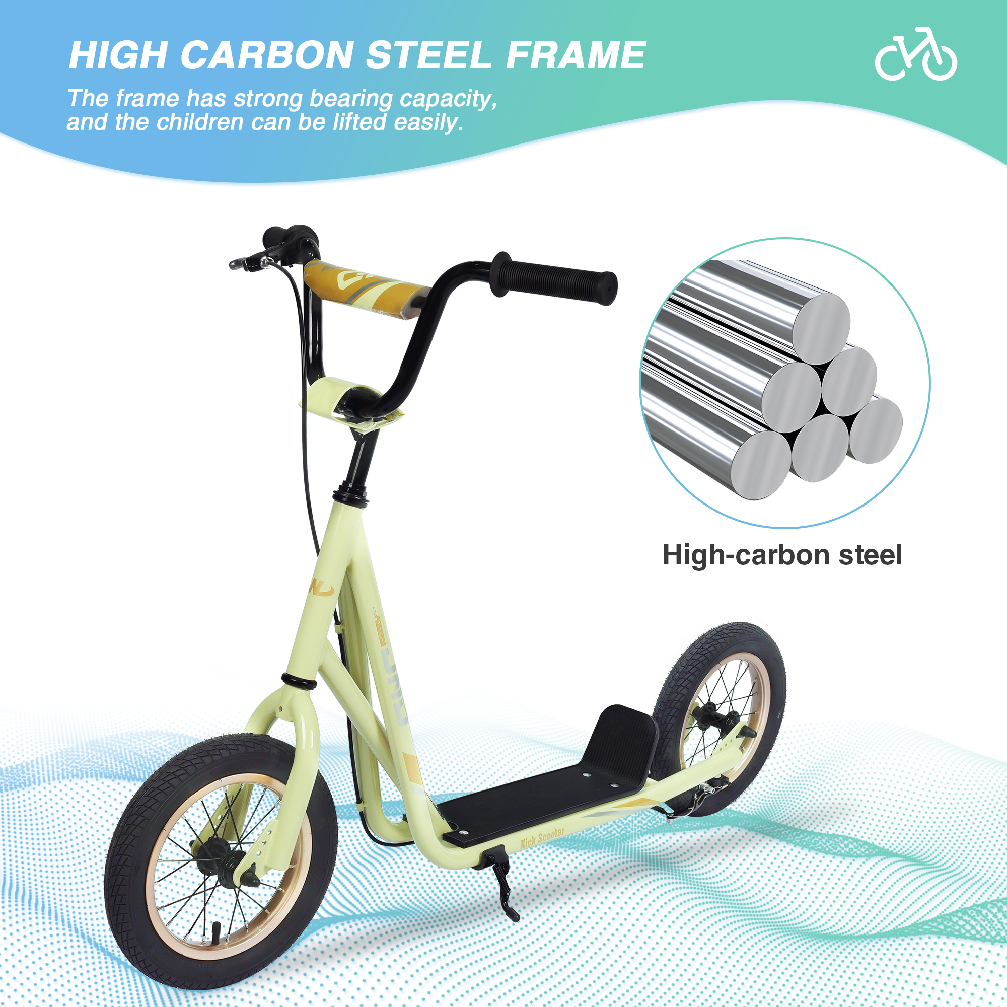 High-carbon steel Kick Scooter for Kids 6+