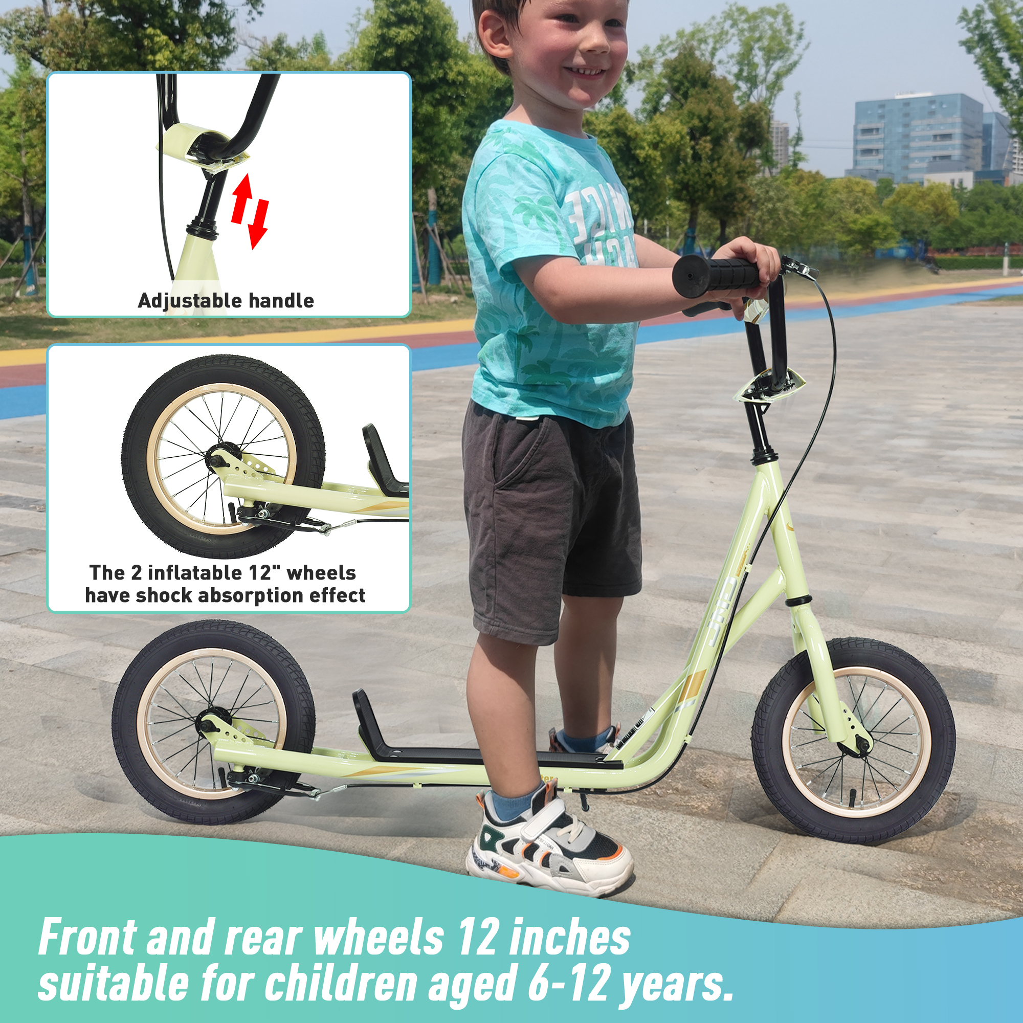 High-carbon steel Kick Scooter for Kids 6+