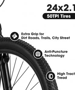 E-CARPAT S24103 24 Inch Mountain Bike For Teenagers