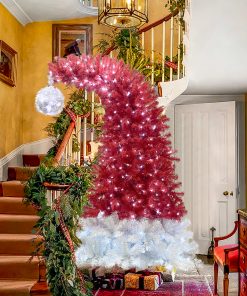 6FT Hinged Fir Artificial Fir Bent Top Christmas Tree