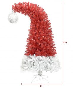 6FT Hinged Fir Artificial Fir Bent Top Christmas Tree