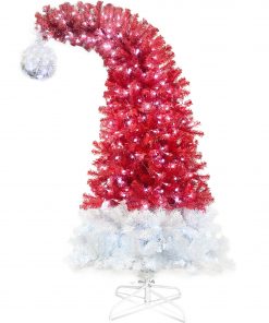 6FT Hinged Fir Artificial Fir Bent Top Christmas Tree