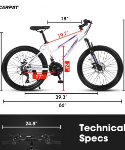 E-CARPAT S24103 24 Inch Mountain Bike For Teenagers