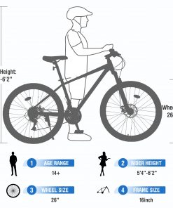 ZUKKA 26 Inch Mountain Bike For Adults