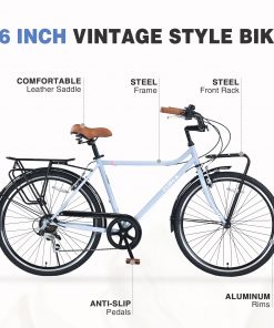 ZUKKA 26 Inch Vintage Style Bike, Multiple Colors