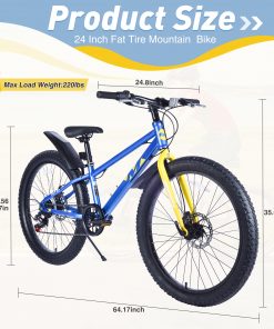 ZUKKA 24 Inch Fat Tire Mountain Bike