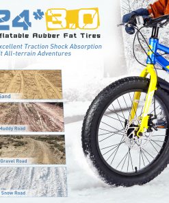 ZUKKA 24 Inch Fat Tire Mountain Bike