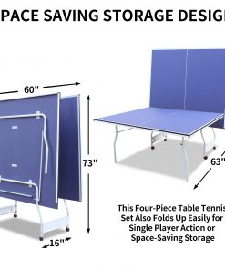 Foldable 8FT Mid-Size Table Tennis Table