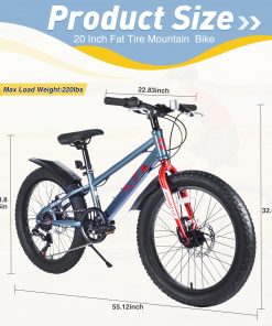 ZUKKA 20 Inch Fat Tire Mountain Bike
