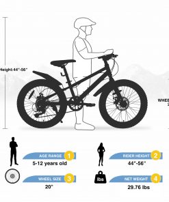 ZUKKA 20 Inch Fat Tire Mountain Bike