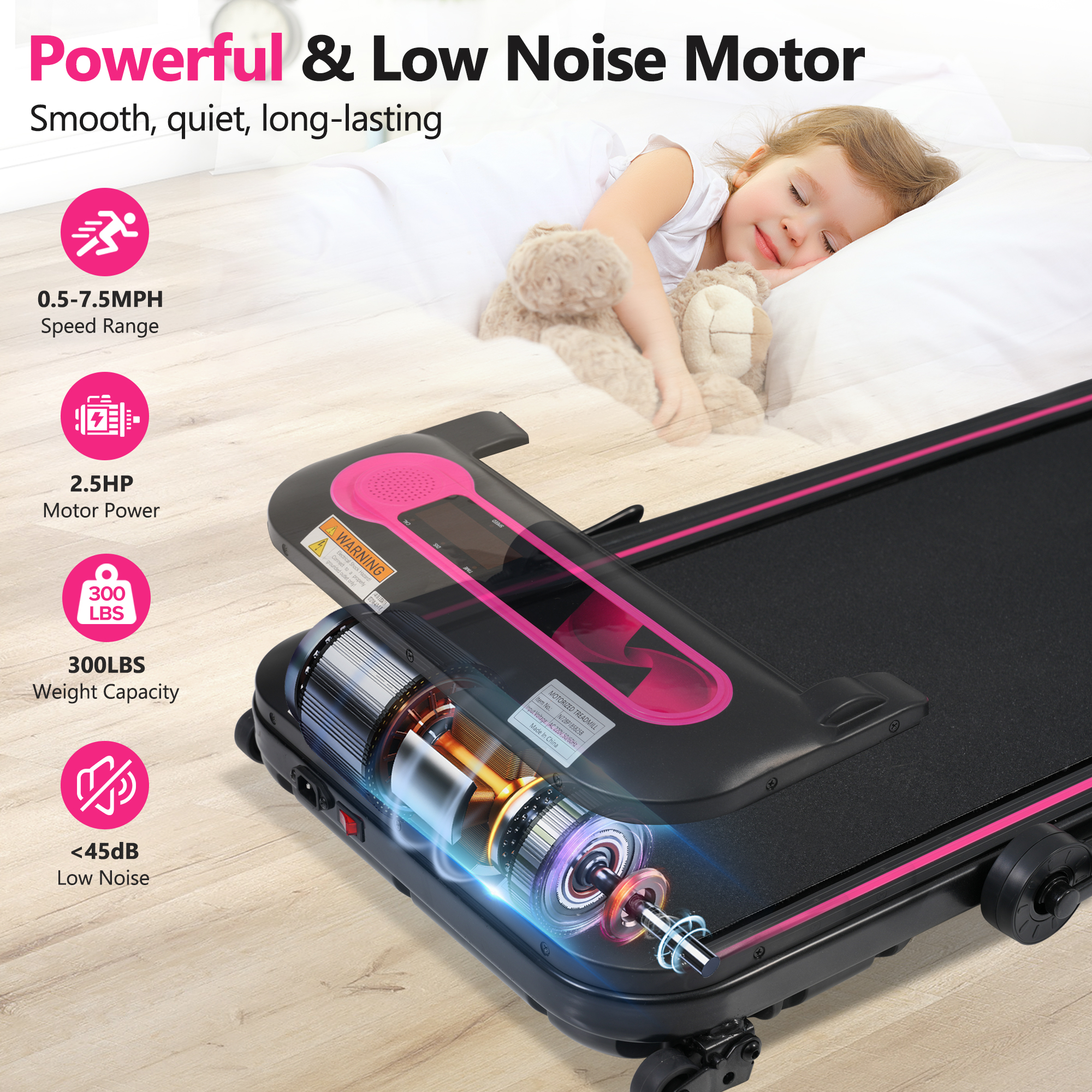 2.5HP Walking Treadmill With Incline