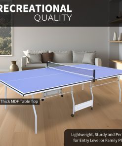 Foldable 8FT Mid-Size Table Tennis Table