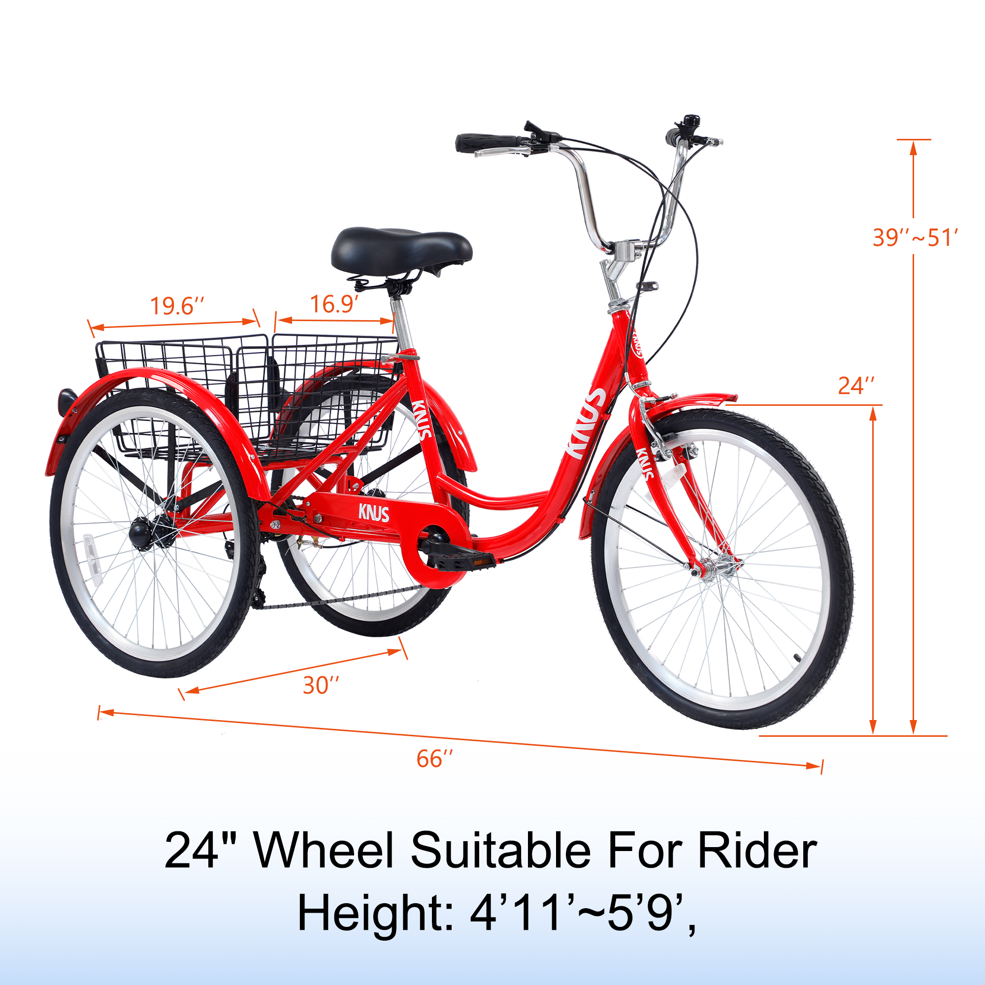 24 Inch 3-Wheel Bikes