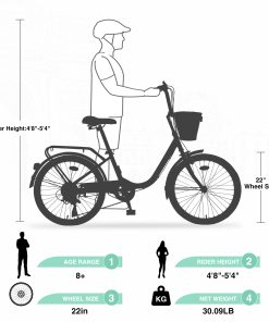 22 Inch 7 Speed Girls Bike