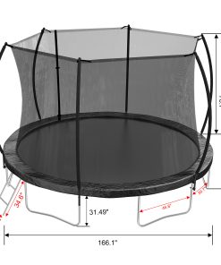 14FT Trampoline With Enclosure Net And Ladder