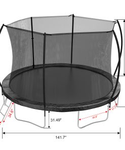 12FT Trampoline With Enclosure Net And Ladder