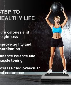 The Grey Aerobic Step Platform with 4 Risers Adjustable