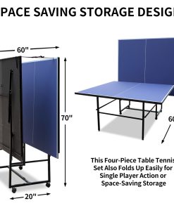 9FT Mid-Size Table Tennis Table Set
