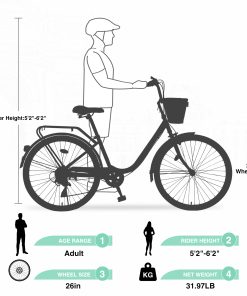 ZUKKA 26 Inches 7 Speed Girls Bike