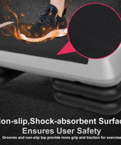 The Grey Aerobic Step Platform with 4 Risers Adjustable