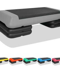 The Grey Aerobic Step Platform with 4 Risers Adjustable