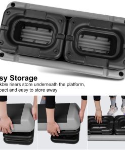 The Grey Aerobic Step Platform with 4 Risers Adjustable