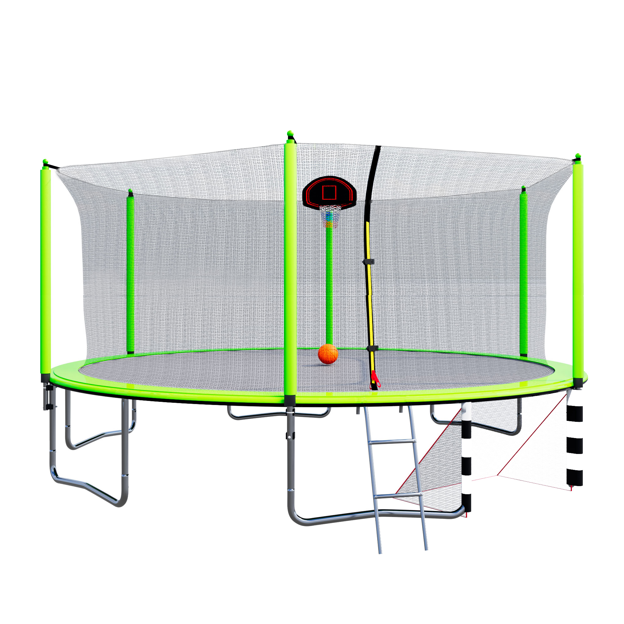 16FT Trampoline with Basketball Hoop pump and Ladder