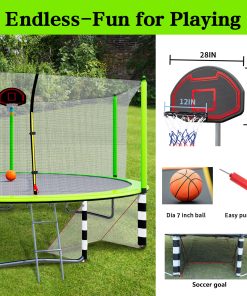 16FT Trampoline with Basketball Hoop pump and Ladder